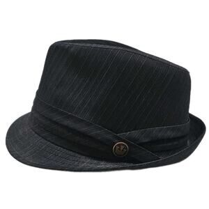 Goorin Bros. Grey Polyester Rayon Striped Small Bill Trilby Hat~Size Large L~